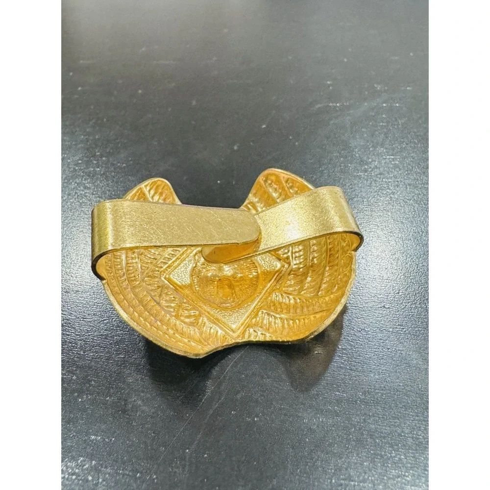 Vintage Animal Neckerchief Slides Set Gold Tone Enamel Scout Style Lot of 3